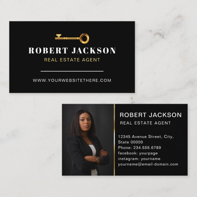 Classic Modern Realtor Business Card (Front/Back)