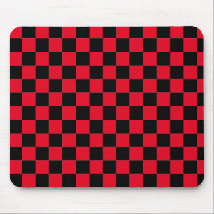 Classic Modern Red and Black chequered pattern Mouse Mat