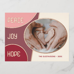 Classic Modern Seasons Greetings Gold Foil Holiday