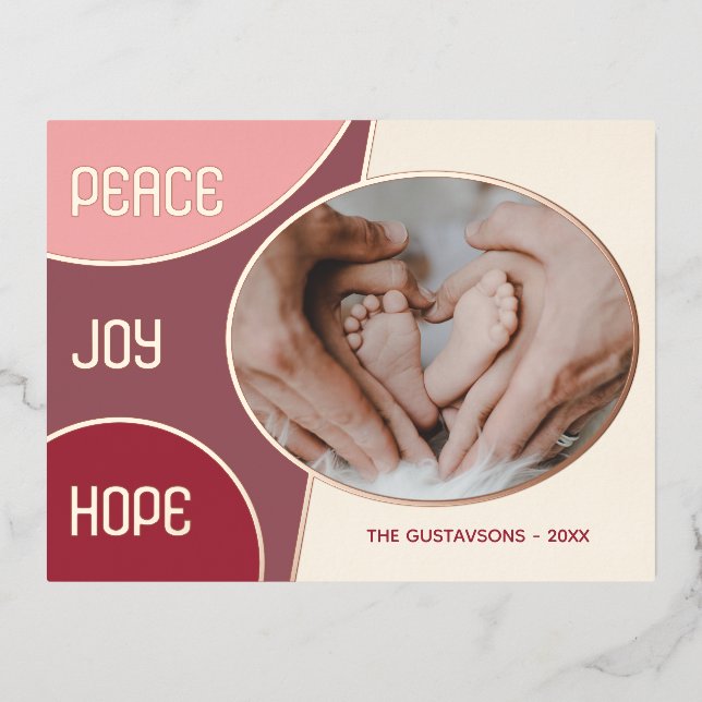 Classic Modern Seasons Greetings Gold Foil Holiday (Front)