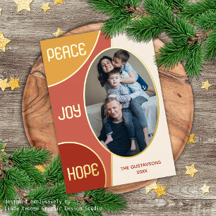 Classic Modern Seasons Greetings Gold Foil Holiday Card