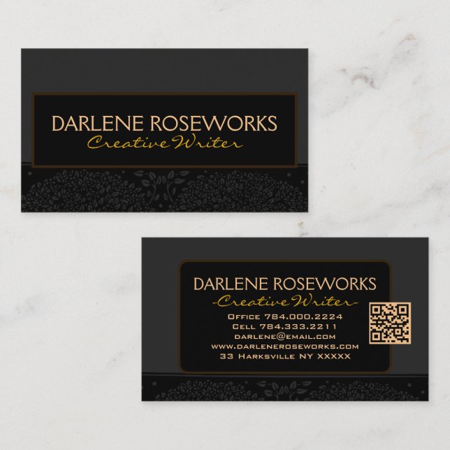 Classic Modern Simple Black Gold Business Card (Front/Back)