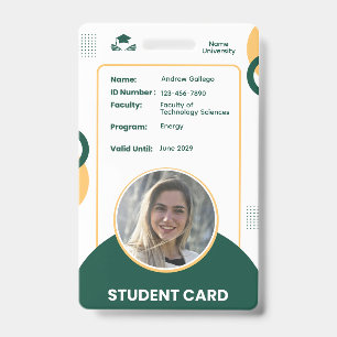 Classic Modern Simple Student ID Name Card Badge