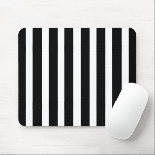 Classic Modern Striped Black and White Mouse Mat