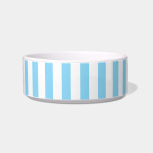 Classic Modern Striped Pastel Light Blue & White  Bowl