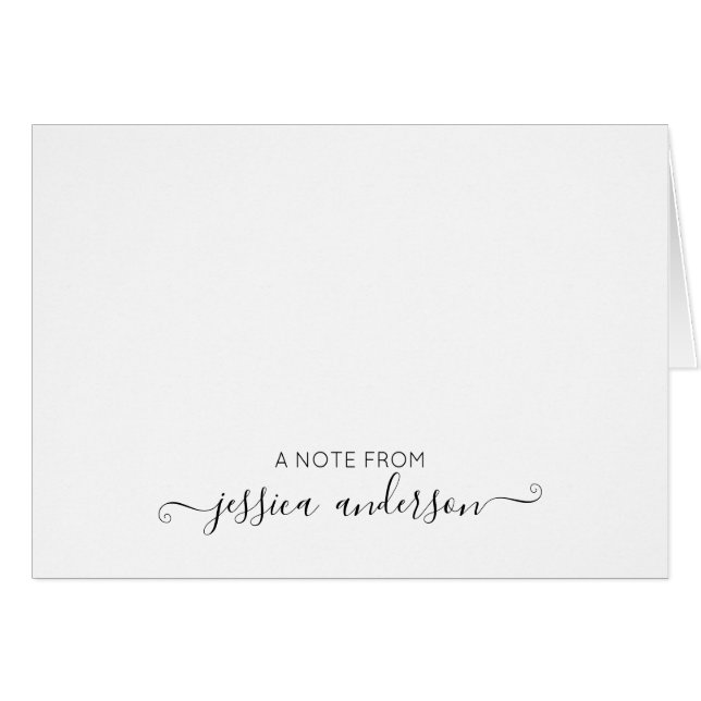 Classic Modern Stylish Elegant Black Grey Script (Front Horizontal)