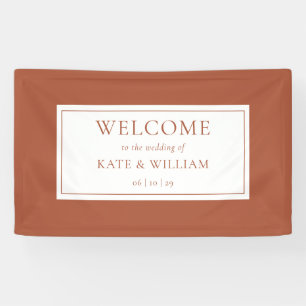 Classic Modern Terracotta Wedding Welcome Banner
