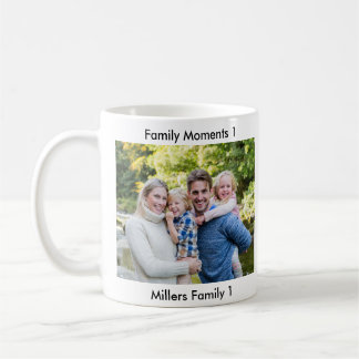 Classic Modern Two Photo Minimalist Family Keepsak Coffee Mug