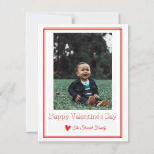 Classic Modern Valentines Day Photo card