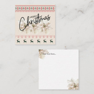 Classic modern vintage Christmas Poinsettia flower Card