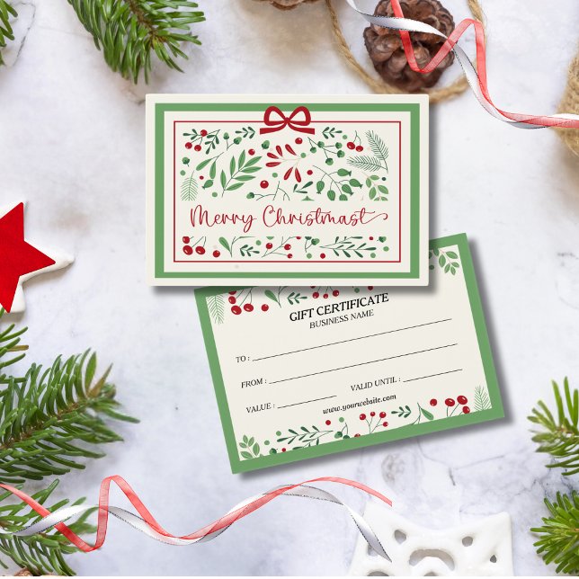 Classic Modern Vintage Red Green Floral Christmas  (Creator Uploaded)