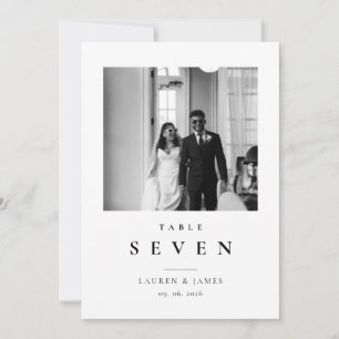 Classic Modern Wedding Photo Table Number Card