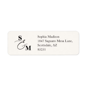 Classic Monogram Ampersand Wedding Return Address