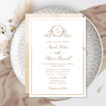 Classic Monogram Beige Cream Watercolor Wedding Invitation<br><div class="desc">Delight friends and family with this elegant wedding invitation showcasing exquisite fine hand drawn leafy botanical monogram with bride and groom's initials. Front invitation trimmed with thin beige cream hues watercolor frame, while invitation's back featuring beautiful watercolor wash in beige, cream, ivory, champagne, taupe and brown hues. Clean and simple...</div>