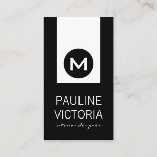 Classic Monogram / Black Accent Business Card