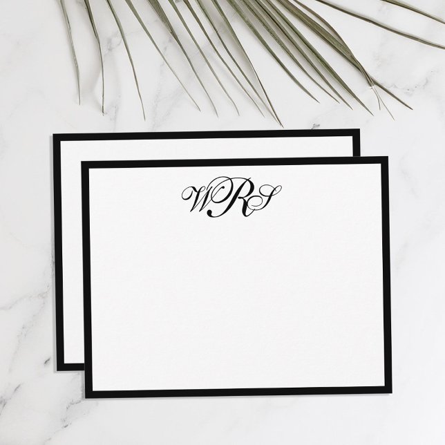 Classic Monogram Black and White Card (Creator Uploaded)