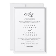 Classic Monogram Black & White Traditional Wedding