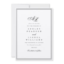 Classic Monogram Black & White Traditional Wedding
