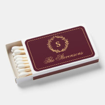 Classic Monogram Burgundy Custom Christmas House