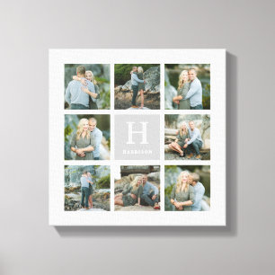 Classic Monogram Collage Canvas Print
