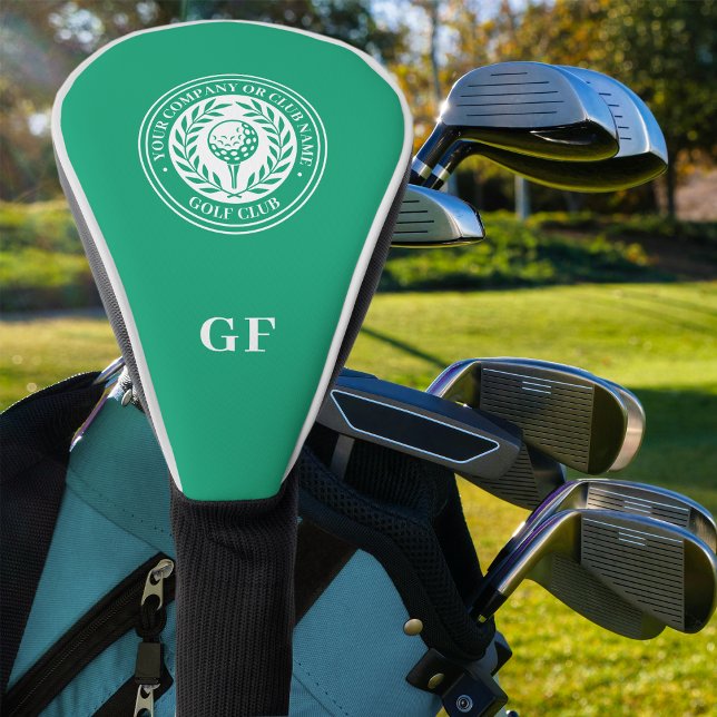 Classic Monogram Custom Name Green Golf Head Cover (Creator Uploaded)