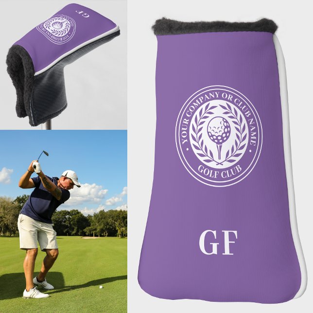 Classic Monogram Custom Name Purple Putter Golf Head Cover (Creator Uploaded)