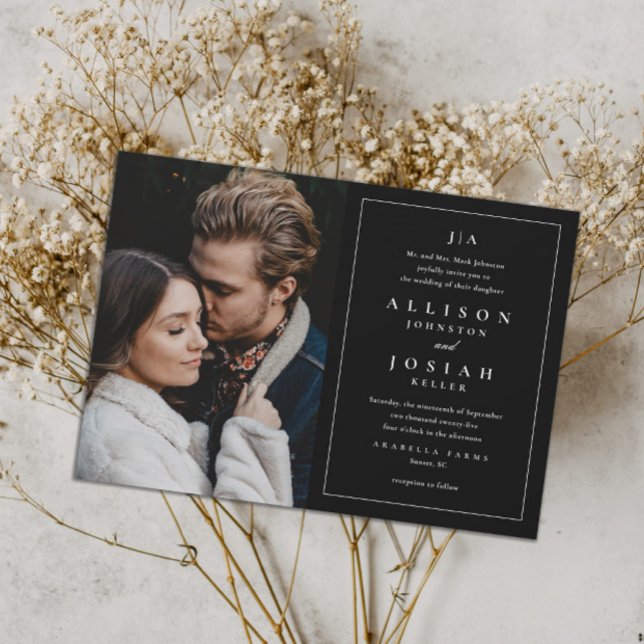 Classic Monogram Elegant Photo Wedding Invitation (Creator Uploaded)