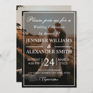  Classic Monogram Elegant Photo Wedding Invitation