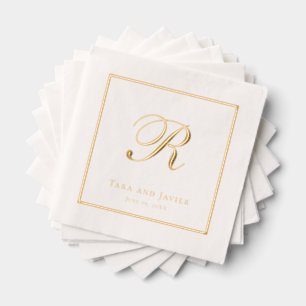 Classic Monogram Elegant Wedding Foil Napkins