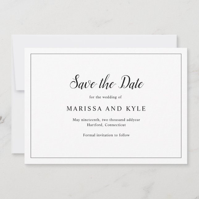 Classic Monogram Elegant Wedding Save The Date (Front)