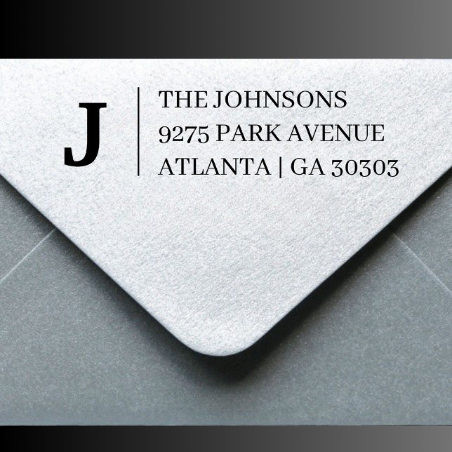 Classic Monogram Envelope Return Address Stamp (Creator Uploaded)