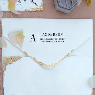 Classic Monogram   Fuchsia Initial Return Address Self-inking Stamp