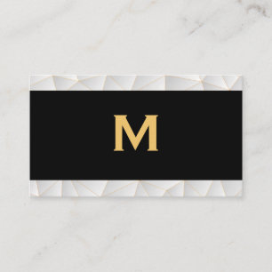 Classic Monogram   Geometric Trim Modern Business Card