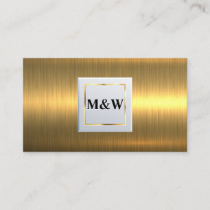 Classic Monogram   Gold Metallic Business Card