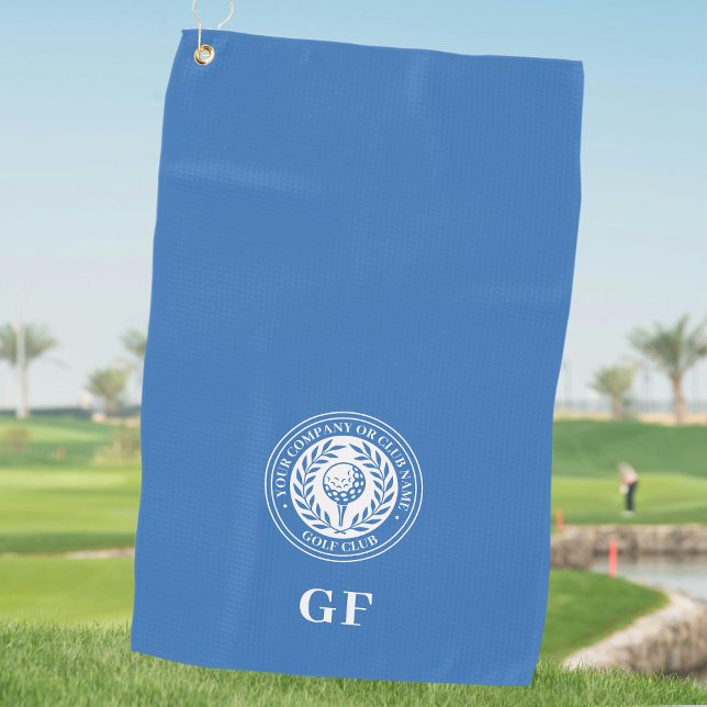 Classic Monogram Golf Towel Custom Name Blue  (Creator Uploaded)