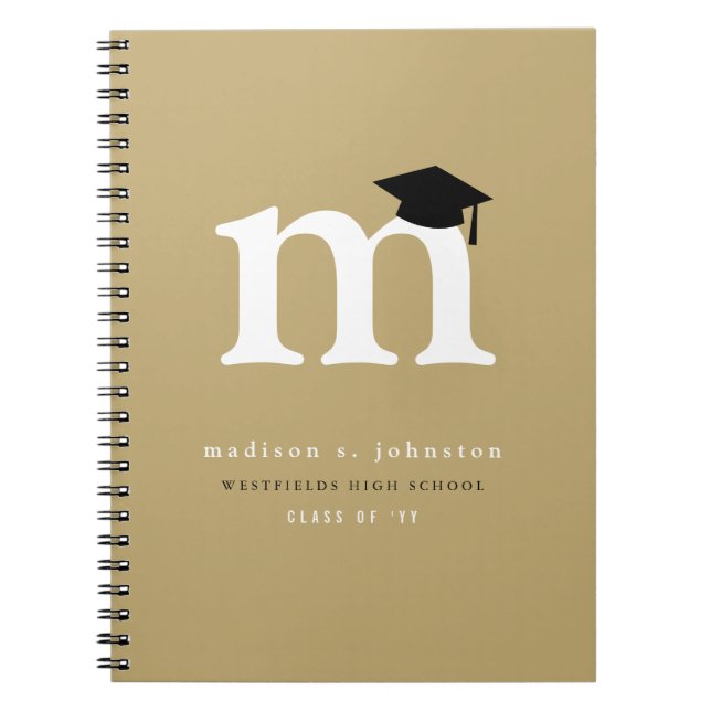 Classic Monogram Graduation Grad Custom Notebook (Front)