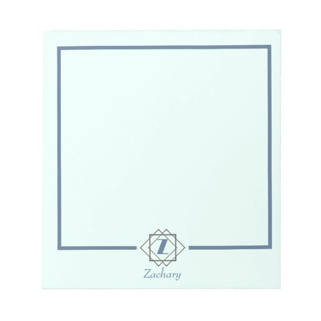 Classic Monogram Initial in Frames Custom Name Notepad (Front)