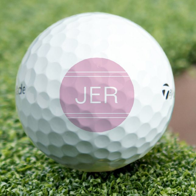 Classic Monogram Initial Sports Golfer Pink Cute Golf Balls (Classic Monogram Initial Sports Golfer Pink Cute Golf Balls)