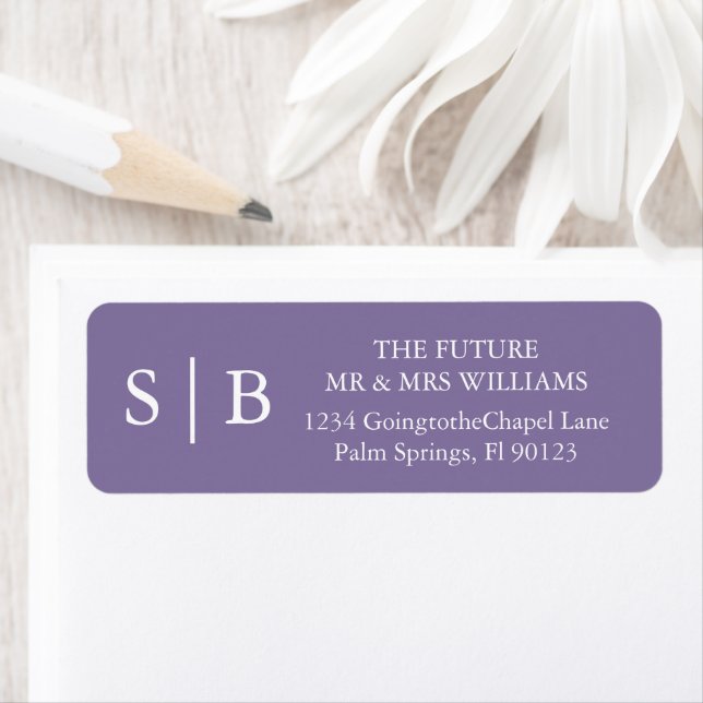 Classic Monogram Lavender Return Address (Insitu)