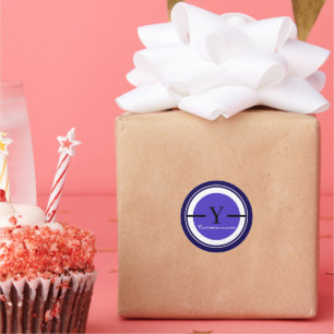 Classic Monogram Letter Y Purple Round Gift Sticke Sticker