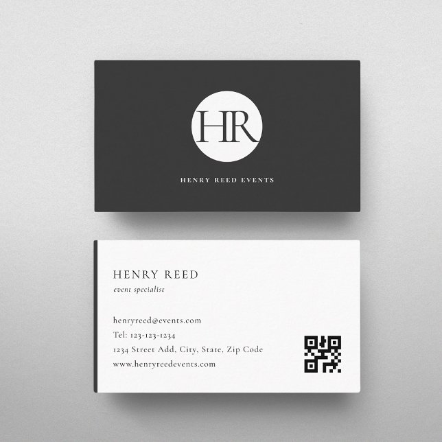 Classic Monogram Logo QR code Business Card (Creator Uploaded)