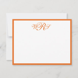 Classic Monogram Orange White Card