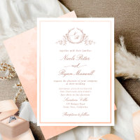 Classic Monogram Peach Watercolor Wedding