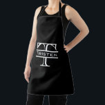 Classic Monogram Personalised Gift Apron<br><div class="desc">This design may be personalised by choosing the customise option to add text or make other changes. If this product has the option to transfer the design to another item, please make sure to adjust the design to fit if needed. Contact me at colorflowcreations@gmail.com if you wish to have this...</div>