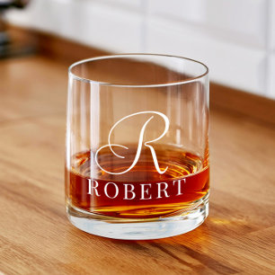 Classic Monogram Personalised Name Whiskey Glass