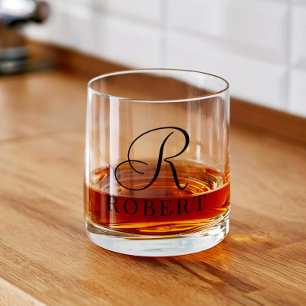 Classic Monogram Personalised Name Whiskey Glass