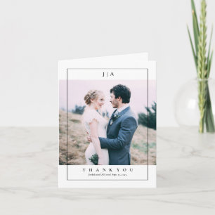 Classic Monogram Photo Wedding Thank You Card