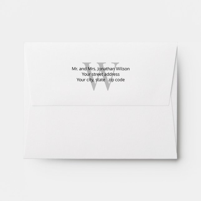 Classic Monogram Return Address Envelopes  (Back (Top Flap))