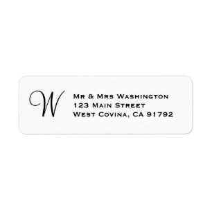 Classic Monogram Return Address Label Template