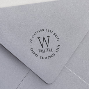 Classic Monogram Return Address Self-inking Stamp